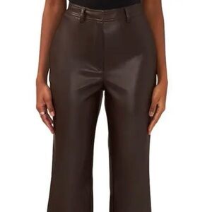 Halogen Brown Vegan Leather Pants